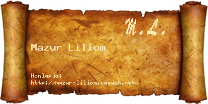 Mazur Liliom névjegykártya